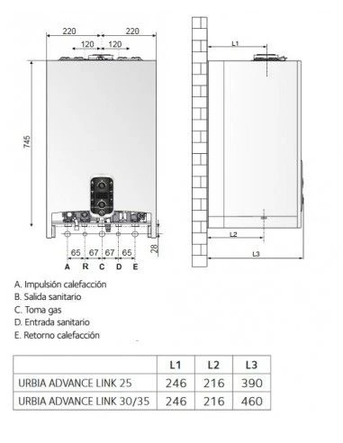 Caldera A Gas Chaffoteaux URBIA ADVANCE LINK 25 FF 3 Caldera A Gas Chaffoteaux URBIA ADVANCE LINK 25 FF - Imagen 3
