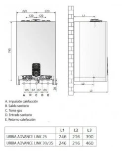 Caldera A Gas Chaffoteaux URBIA ADVANCE LINK 35 FF -Gasfriocalor Tienda caldera a gas de condensacion chaffoteaux urbia advance link 35 ff 2