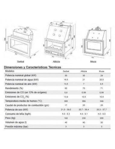 Insertable De Leña Baxi Musa Agua 2 Insertable De Leña Baxi Musa Agua - Imagen 2