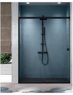 Mampara Cabel BLACK Rectangular Frontal Fijo + Corredera 150