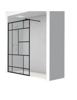 Mampara Cabel DECO De Hoja Fija 6 Mm En Negro