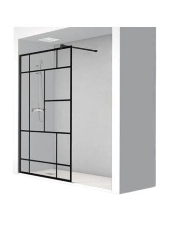 Mampara Cabel DECO De Hoja Fija 6 Mm En Negro 1 Mampara Cabel DECO De Hoja Fija 6 Mm En Negro