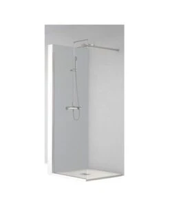 Mampara Cabel One Cromo De Hoja Fija Con Vidrio 6 Mm