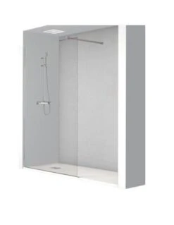 Mampara Cabel One Cromo De Hoja Fija Con Vidrio 8 Mm