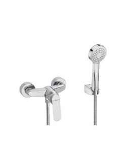 Mezclador Exterior Roca Alfa Para Ducha Con Ducha De Mano Flexible