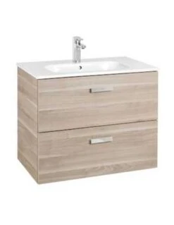 Mueble Base Roca Unik Con Lavabo Color Abedul