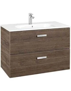 Roca Mueble Base Unik Con Lavabo Color Cedro