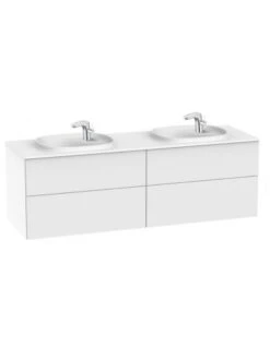 Mueble De Baño Base Roca De Beyond De Cuatro Cajones Y Sobre Encimera Para Dos Lavabos 1600mm