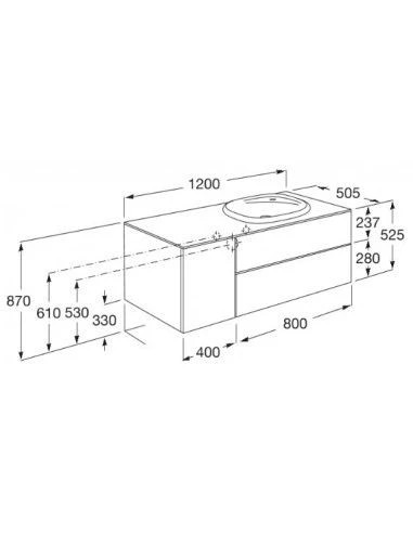 Mueble De Baño Base Roca De Beyond Encimera Para Un Lavabo 1200mm 2 Mueble De Baño Base Roca De Beyond Encimera Para Un Lavabo 1200mm - Imagen 2