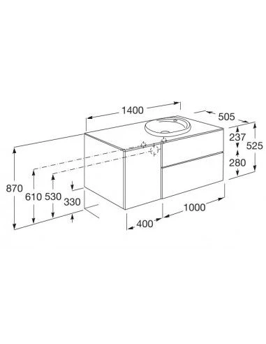 Mueble De Baño Base Roca De Beyond Lavabo De SURFEX 1400mm 2 Mueble De Baño Base Roca De Beyond Lavabo De SURFEX 1400mm - Imagen 2