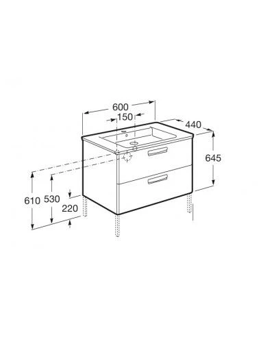 Mueble De Baño Base Roca Unik The Gap Dos Cajones Y Lavabo 600 Mm 2 Mueble De Baño Base Roca Unik The Gap Dos Cajones Y Lavabo 600 Mm - Imagen 2
