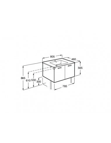 Mueble De Baño Base Roca Victoria Basic Unik Con Puertas Y Lavabo 800 Mm 2 Mueble De Baño Base Roca Victoria Basic Unik Con Puertas Y Lavabo 800 Mm - Imagen 2