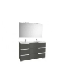 Mueble De Baño Base Roca Victoria-N Pack De Seis Cajones Y Lavabo Doble 1200 Mm
