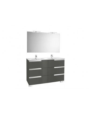 Mueble De Baño Base Roca Victoria-N Pack De Seis Cajones Y Lavabo Doble 1200 Mm 1 Mueble De Baño Base Roca Victoria-N Pack De Seis Cajones Y Lavabo Doble 1200 Mm