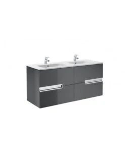 Mueble De Baño Base Roca Victoria-N Unik De Cuatro Cajones Y Lavabo Doble 1200 Mm