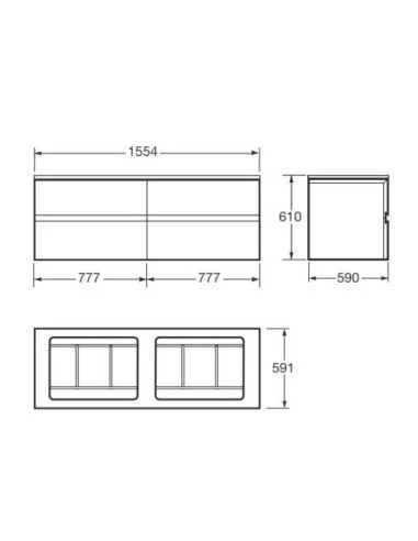 Mueble De Baño Roca Armani Baia Suspendido 1550x590x610 Mm 3 Mueble De Baño Roca Armani Baia Suspendido 1550x590x610 Mm - Imagen 3