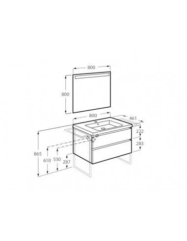 Pack Mueble De Baño Roca Domi 2 Cajones 600mm 2 Pack Mueble De Baño Roca Domi 2 Cajones 600mm - Imagen 2