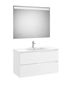 Pack Mueble De Baño Roca Unik Aleyda 1000 Mm 2 Cajones