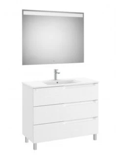 Pack Mueble De Baño Roca Unik Aleyda 1000 Mm 3 Cajones