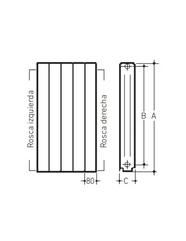 Radiador De Aluminio Baxi Astral 70 De 11 Elementos 4 Radiador De Aluminio Baxi Astral 70 De 11 Elementos - Imagen 4