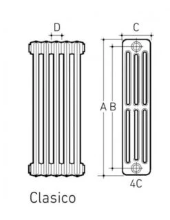 Radiador De Hierro Fundido Baxi CLASICO N33-4 -Gasfriocalor Tienda radiador de hierro fundido baxi clasico n33 4 2