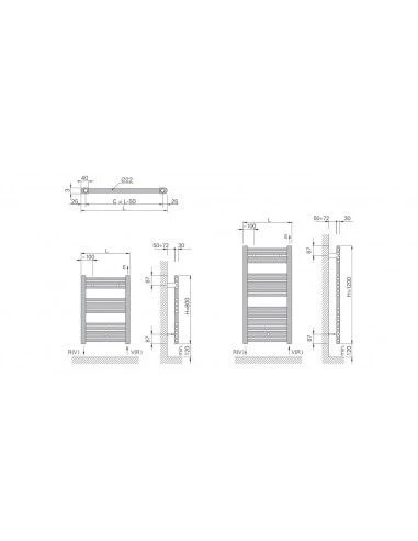 Radiador Toallero De Acero Cicsa ZETA X 770x550 Blanco 2 Radiador Toallero De Acero Cicsa ZETA X 770x550 Blanco - Imagen 2