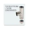 T De Registro Macho 80 Mm + Tapon De Condensados De Chimenea Inox Para Estufas De Pellets Lasian