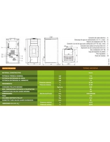 Termoestufa De Pellets Ferroli MODENA 2 Termoestufa De Pellets Ferroli MODENA - Imagen 2